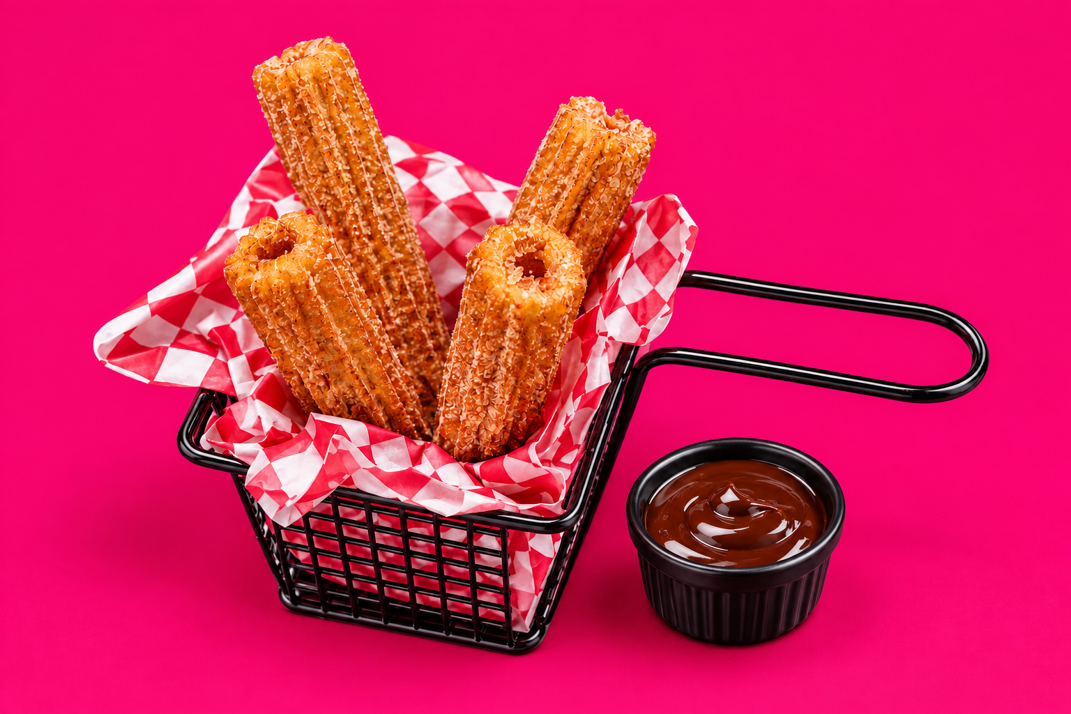 Churros with optional chocolate dip, add $2